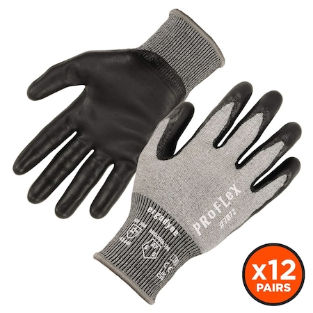 ANSI A7 Nitrile Coated CR Gloves 12-Pair, Gray, Size L